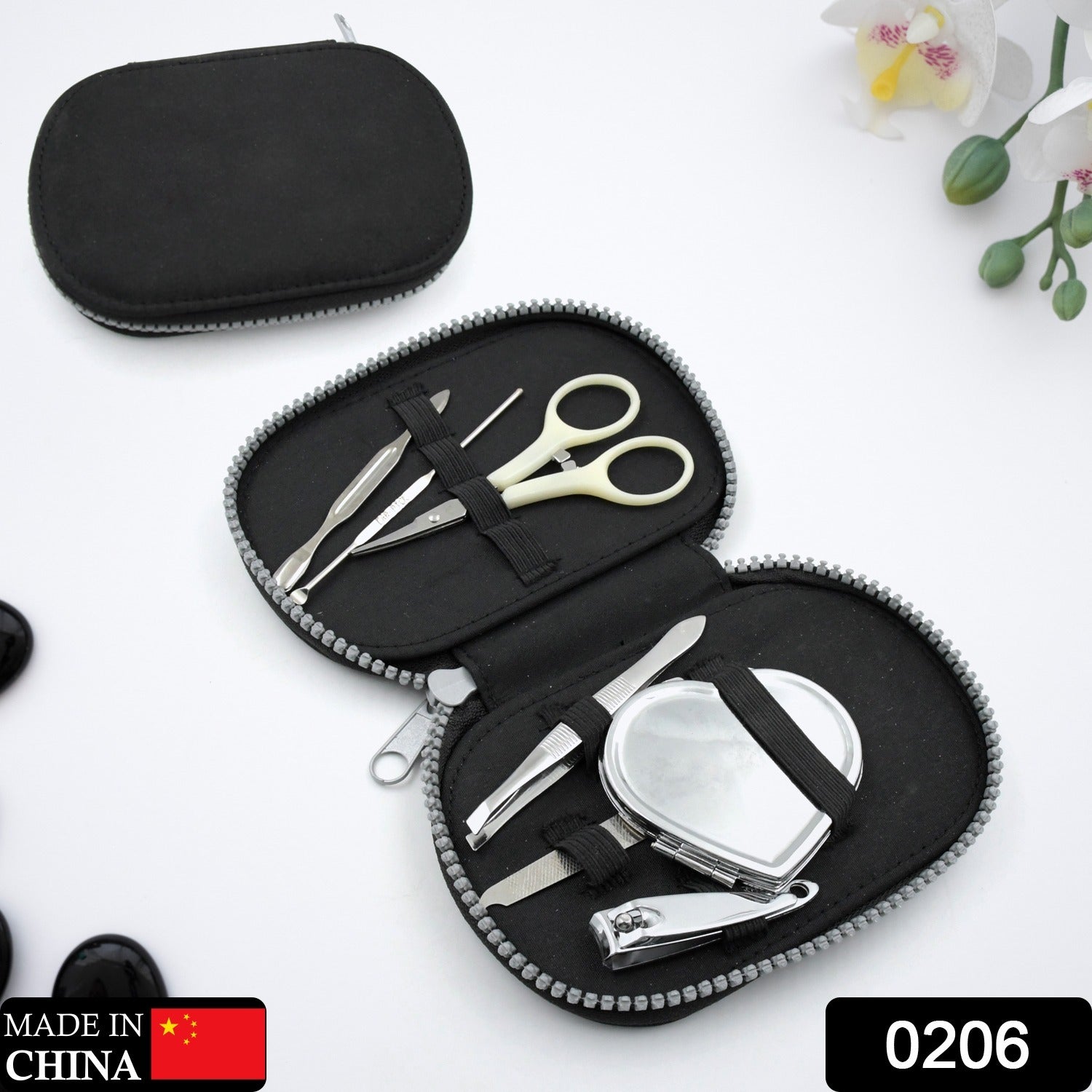 0206 7pc Nail Clipper Kit, Fingernail Clipper, Manicure Set, Stainless Steel Nail Cutter Set ,Manicure Toe Nail Clippers Care Tools with Lightweight and Beautiful Travel Case & Mirror (7Pc Set) 0206 7pc Nail Clipper Kit, Fingernail Clipper, Manicure Set, Stainless Steel Nail Cutter Set ,Manicure Toe Nail Clippers Care Tools with Lightweight and Beautiful Travel Case & Mirror (7Pc Set)